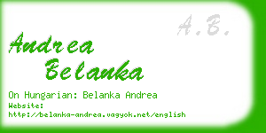 andrea belanka business card